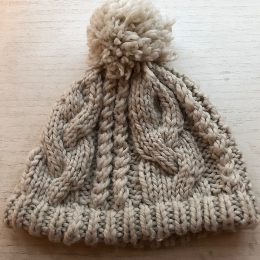 Knit hat with pom pom